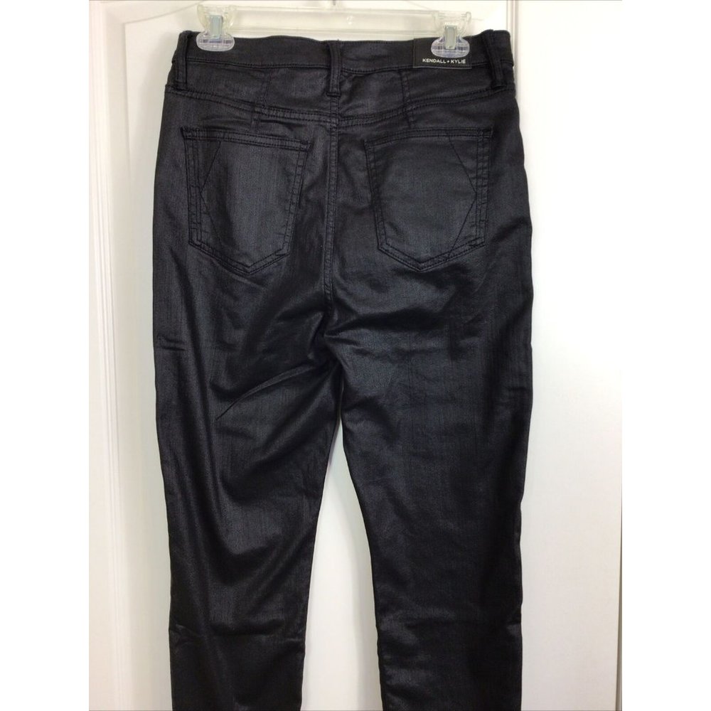 Kendall + Kylie Coated Black Kontour High Rise Pants, Sz 13/31 NWT - Picture 4 of 9